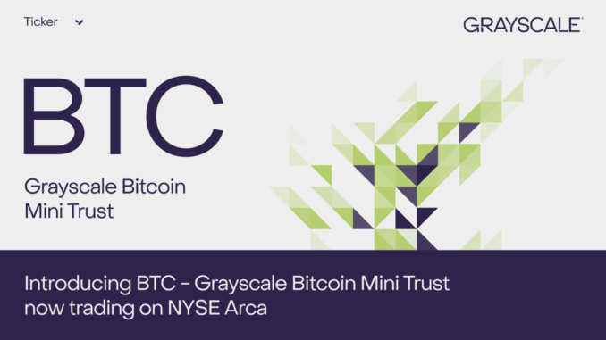 Grayscale Shakes Up Crypto Market with Launch of Low-Cost Bitcoin Mini Trust